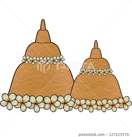 The illustration of a sand pagoda 127225570