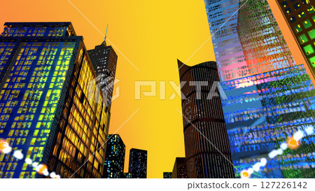 傍晚的摩天大樓(提供影片) 傍晚的摩天大樓(提供影片) 127226142