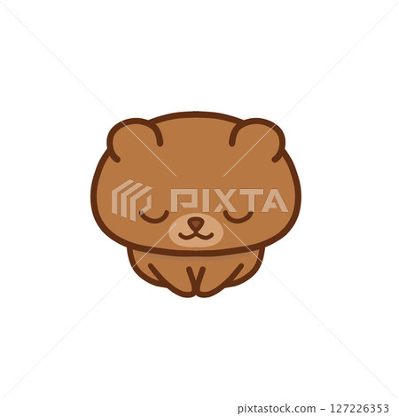 Bear sitting and bowing 127226353