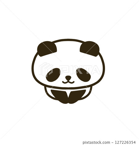 Sitting and bowing panda 127226354