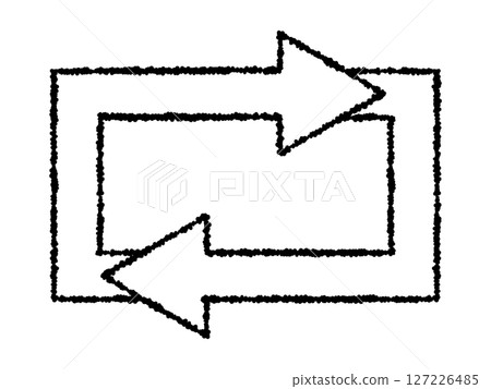 Clockwise rotating arrow icon 127226485