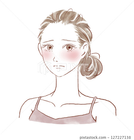 A beauty woman looking at this with a sad expression 127227138