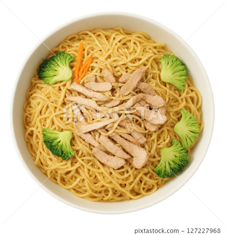 Yakisoba - Stir-fried noodles with vegetables, pork, or chicken, seasoned with a savory sauce. The noodles are chewy, and Yakisoba - Stir-fried noodles with vegetables, pork, or chicken, seasoned with a savory sauce. The noodles are chewy, and 127227968