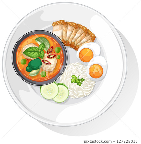 Vector Illustration of Asian Cuisine Dish Vector Illustration of Asian Cuisine Dish 127228013