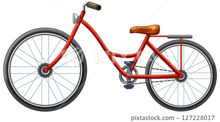 Red Bicycle with Brown Seat Red Bicycle with Brown Seat 127228017