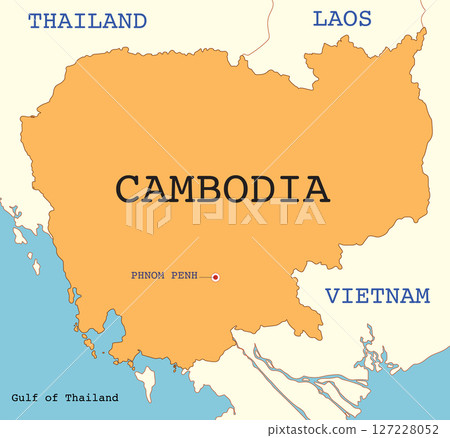 Detailed Vector Map of Cambodia and Surrounding Countries Detailed Vector Map of Cambodia and Surrounding Countries 127228052