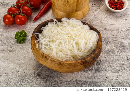 Glass noodle funchoza in the bowl 127228429