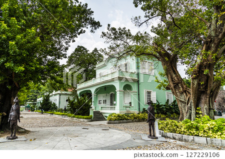 Traditional Portuguese house styles are part of the Taipa Houses Museum, Macau. 127229106