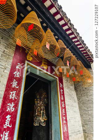 Building view of the Tin Hau Temple in Taipa, Macau, dedicated to Tin Hau, popularly known as A-Ma. 127229107