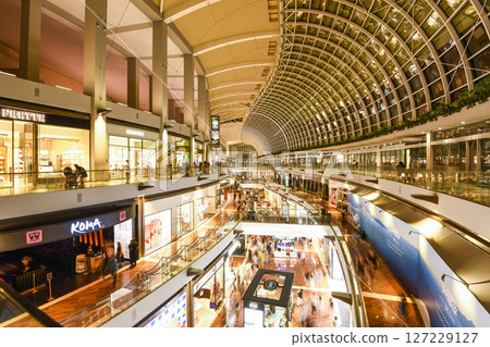 View of the Shoppes at the Marina Bay Sands in Singapore, which is home to a mall, theatre, celebrity chef restaurants, a casino, and more. 127229127