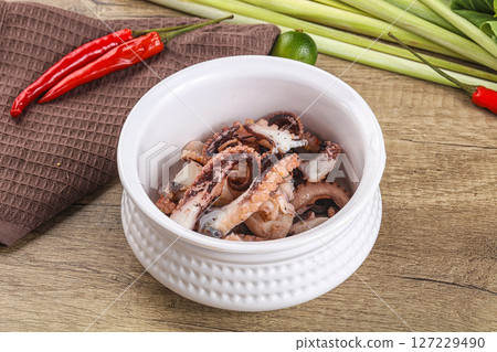 Grilled octopus tentacle sliced appetizer Grilled octopus tentacle sliced appetizer 127229490