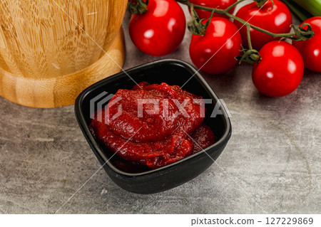 Red tomato paste in the bowl Red tomato paste in the bowl 127229869