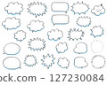 Hand-drawn style speech bubble with blue shadow 127230084