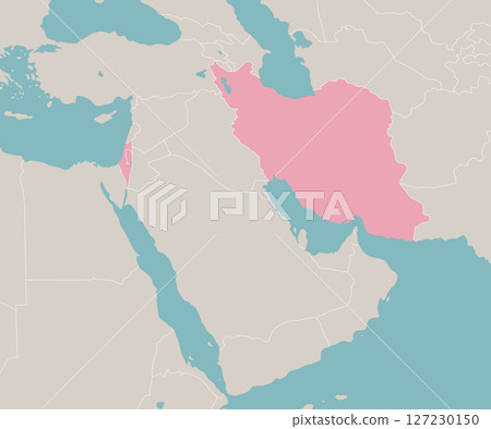 Middle East map illustration / Israel vs Iran (without text) Middle East map illustration / Israel vs Iran (without text) 127230150