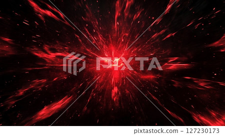 Red flash, abstract, vector, black background 127230173