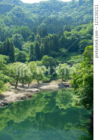 岩手縣和賀川,河水中倒映著美麗的新綠 岩手縣和賀川,河水中倒映著美麗的新綠 127230211