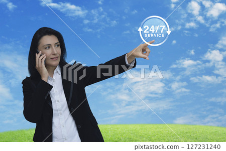 Business full time online service concept Business full time online service concept 127231240
