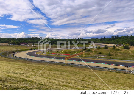 Beautiful new race track 2025 for motorcycle and car racing. Automotodrom Brno Masaryk Circuit. Motorcycle racing Czech Republic Europe. 127231251