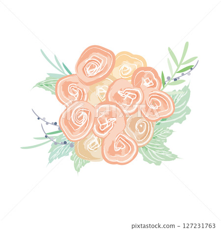 Bouquet of small pink roses 127231763