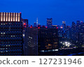 Night view of Tokyo Tower and building group 127231946