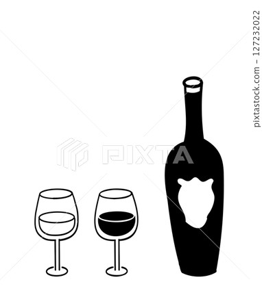 葡萄酒的手繪插圖 | 線條畫 127232022