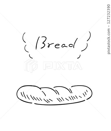 Baguette hand-drawn illustration | Line drawing Baguette hand-drawn illustration | Line drawing 127232390