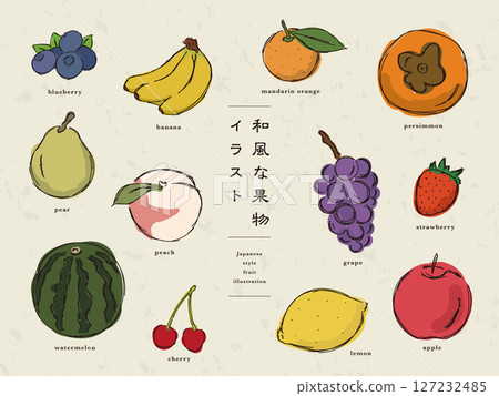 日式水果插畫 日式水果插畫 127232485