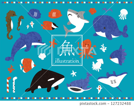 Roughly drawn fish illustration 127232488