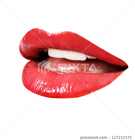 Cut out woman lips isolated on white background 127232572