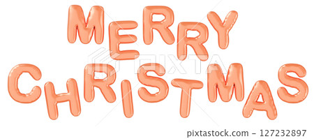 3D圖片_氣球_聖誕快樂_橘色 127232897