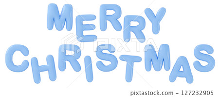 3D image_balloon_MERRY CHRISTMAS_light blue 3D image_balloon_MERRY CHRISTMAS_light blue 127232905