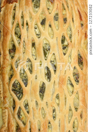 Puff pastry savory pie 127233082