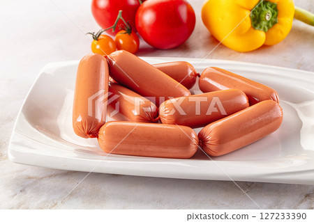 Pork meat sausages for breakfast 127233390