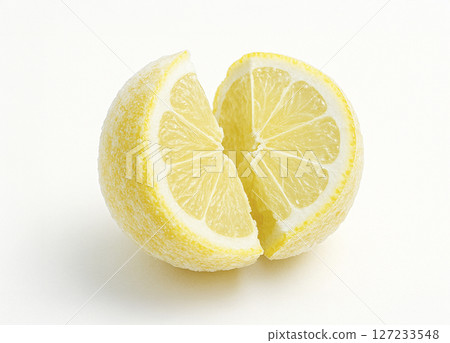 Frozen and cracked lemon 127233548