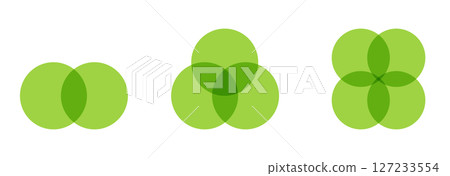 Venn infographic sections, template. Data chart with colorful circular elements.United business schema, area.  127233554