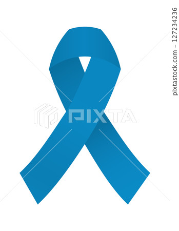 Dark blue awareness ribbon symbolizing support for colon cancer, human trafficking awareness, diabetes, and child abuse prevention. Ideal for advocacy campaigns. 127234236