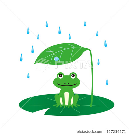 青蛙避雨插畫 127234271