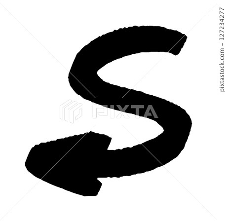 Grunge arrow. Abstract brush paint symbol. Vector ink element 127234277