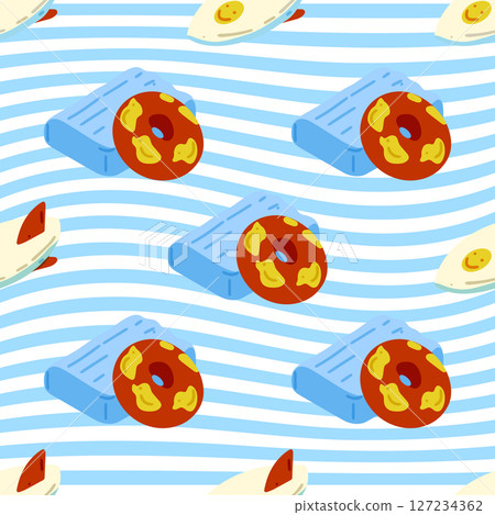 Seamless Summer Pool Toy Pattern Seamless Summer Pool Toy Pattern 127234362