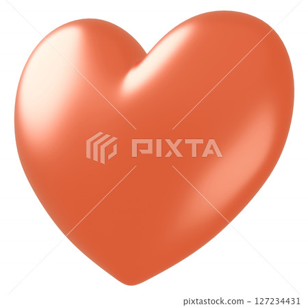 3D 影像_心形_橘色 127234431