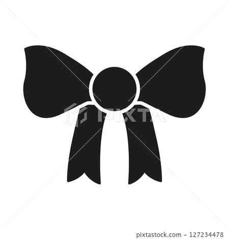 Bow Tie Solid Icon. Fashion Accessory, Decoration, And Gift Wrapping Silhouette Symbol. Elegant Design Element. Isolated Vector Illustration 127234478
