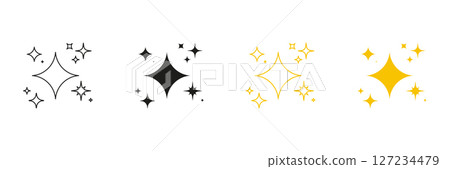Sparkle Star Line And Solid Icon Set. Shining Twinkle And Glitter Symbol Collection. Isolated Vector Illustration Sparkle Star Line And Solid Icon Set. Shining Twinkle And Glitter Symbol Collection. Isolated Vector Illustration 127234479