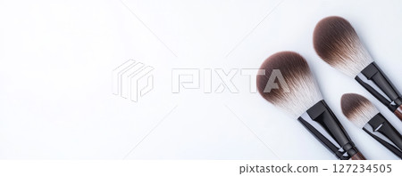 Makeup Brushes on White Background 127234505
