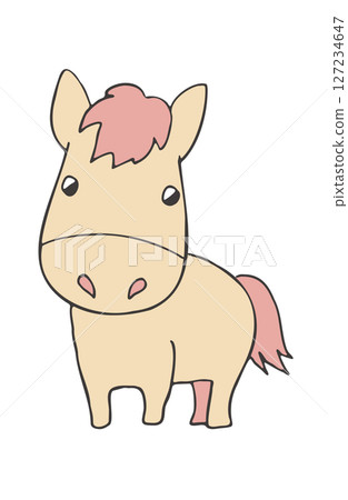 Illustration material: cute horse 127234647