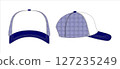 trucker hat template, isolated background, vector template, Technical Drawing Illustration 127235249