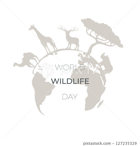 wild animals silhouettes around the earth wild animals silhouettes around the earth 127235329