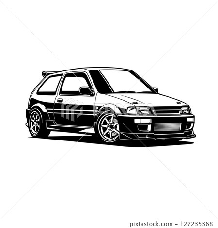 經典掀背車!運動座駕插畫 經典掀背車!運動座駕插畫 127235368