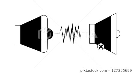 Sound Wave Transmission Speaker to Receiver Illustration 127235699