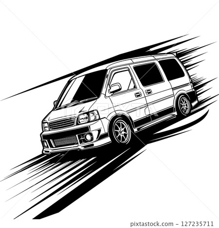 動感十足的訂製小型貨車!非常適合社交媒體圖示和網頁素材 動感十足的訂製小型貨車!非常適合社交媒體圖示和網頁素材 127235711
