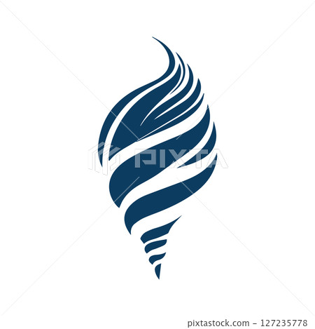 Abstract Blue Swirl Design 127235778